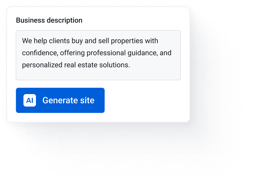 Real estate business description Yola AI