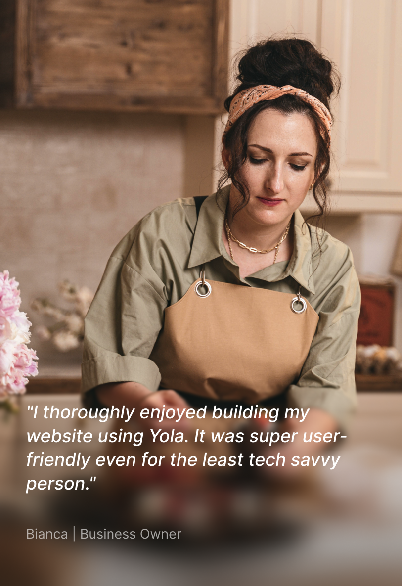 Building website with Yola testimonial
