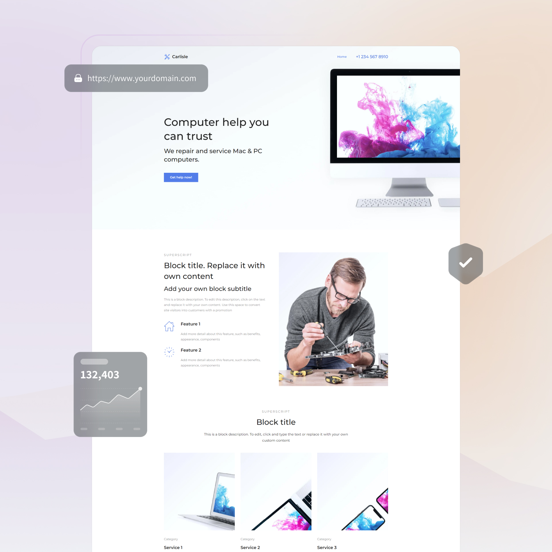 computer repair website builder